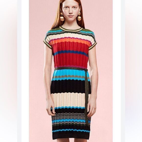Desigual Multicolor Sleeveless Knitted Dress M - Picture 1 of 9